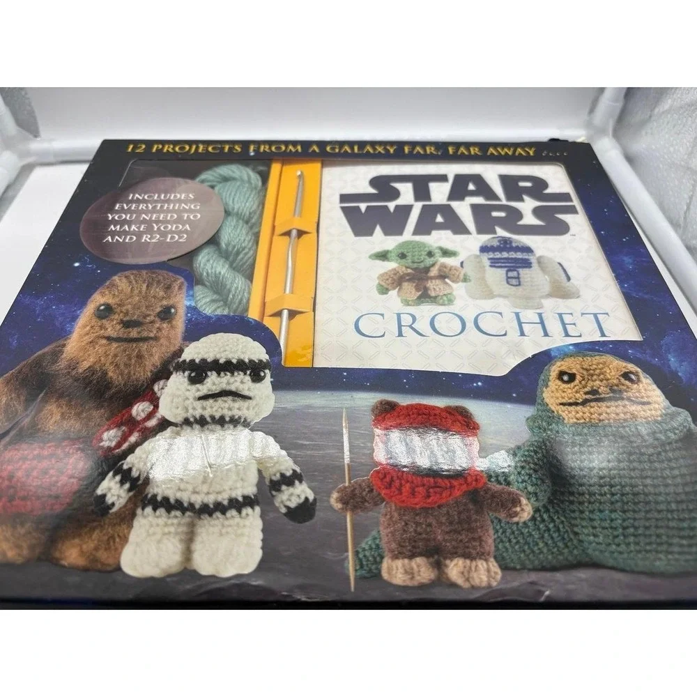 Star Wars Crochet Kit Activity Set 12 Patterns Yoda & R2-D2 Thunder Bay